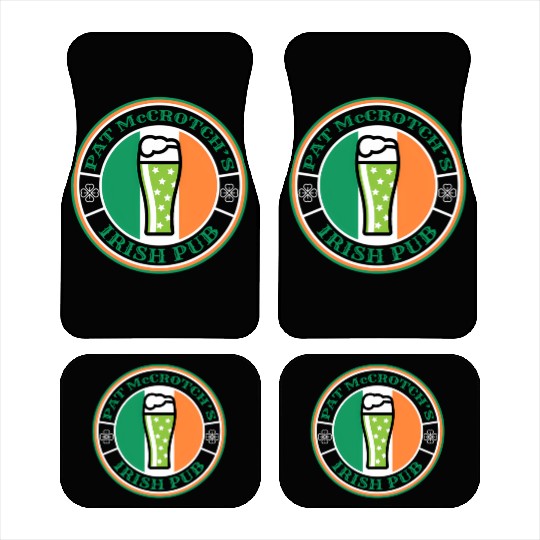 Pat Mccrotch'S Irish Pub Green Beer St Patric Day Car Mats