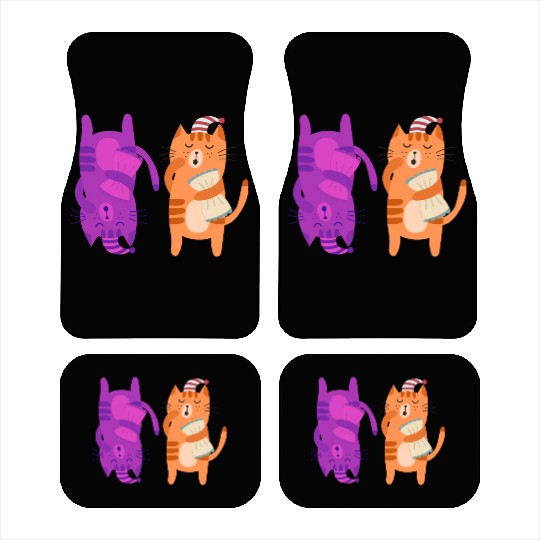 Cats Nap Napping Kitties Hugging Pillows Car Mats