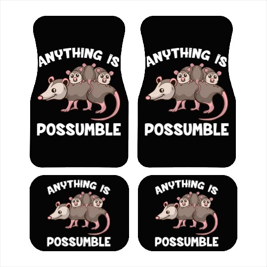 Opossum Anything Is Possumble Possum Family Car Mats
