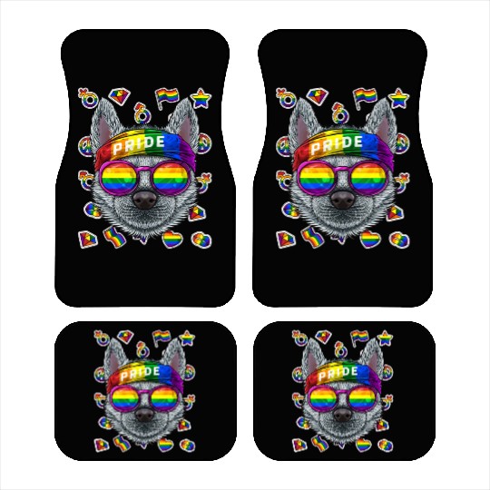 Lgbt Husky Gay Pride Month Dog Rainbow Lesbian Car Mats