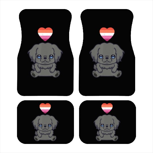 Lesbian Newfoundland Dog Lgbtq Pride Flag Anime Car Mats