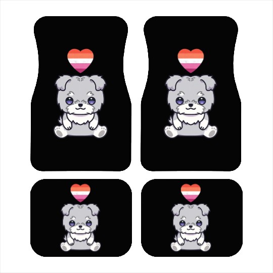Lesbian Schnauzer Dog Lgbtq Pride Flag Anime Car Mats