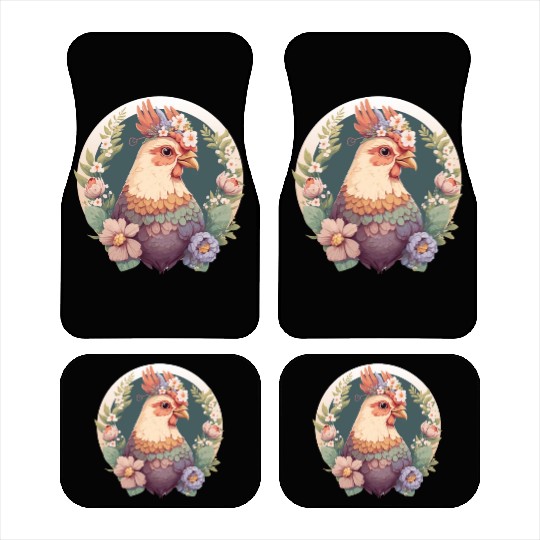 Cottagecore Cute Pet Chicken Farm Animal Car Mats