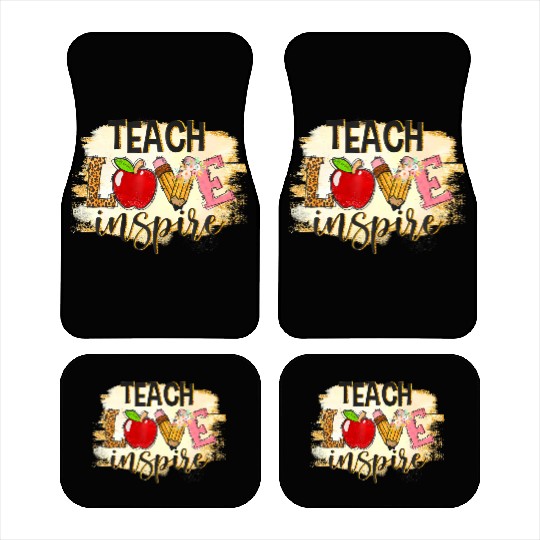 Teach Love Inspire Back To School Leopard Teacher Car Mats