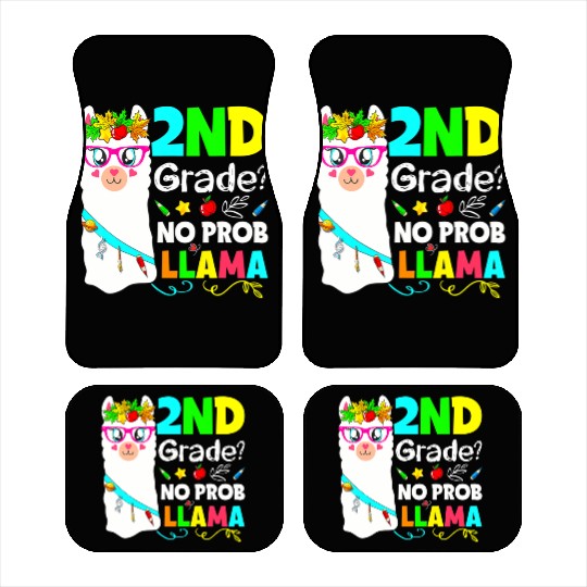 No Prob-Llama 2nd Grade Squad Back To School Teach Car Mats