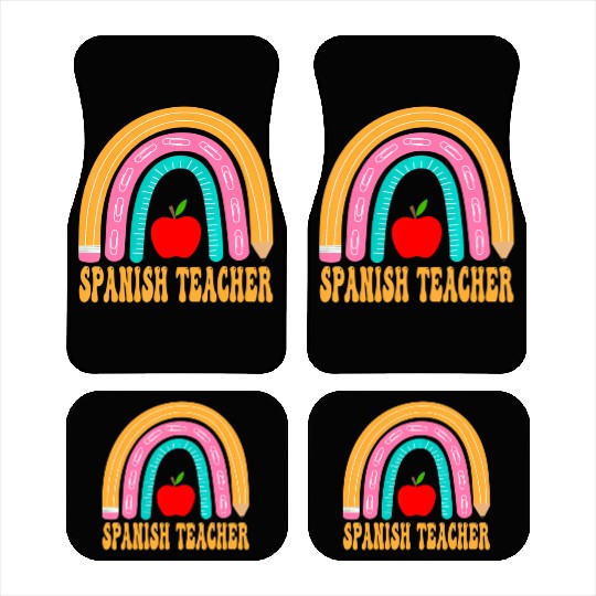 Spanish Teacher Rainbow Pencil Back To School Appr Car Mats