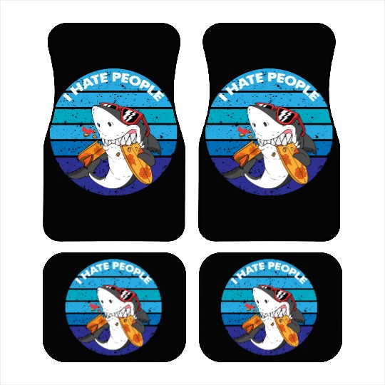 I Hate People Shark Fish Funny I Hate People Car Mats