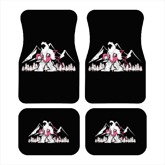Bigfoot Flamingo Funny Sasquatch Bird Lover Car Mats