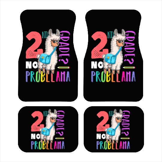 No Prob Llama 2nd Grade Back to School Girl Car Mats