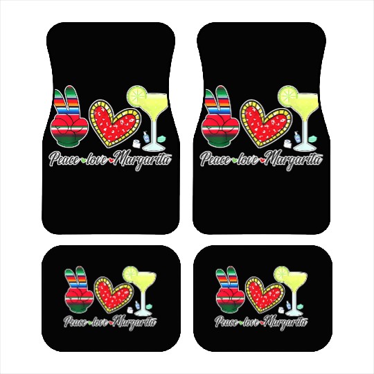 Peace Love Margarita for Plus Size Car Mats