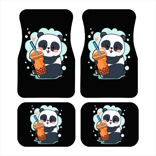Kawaii Panda Anime Boba Drink Bubble Tea Tapioca Car Mats