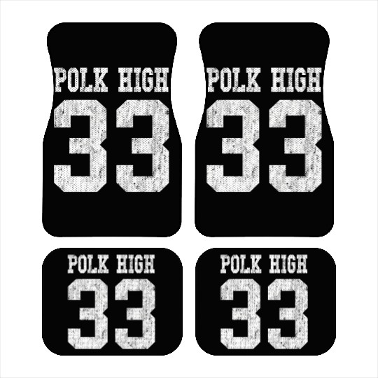 Polk High School Football Jersey 33 Aged Look Car Mats