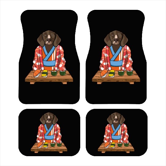 Kawaii Japanese German Shorthaired Pointer Kimono Car Mats
