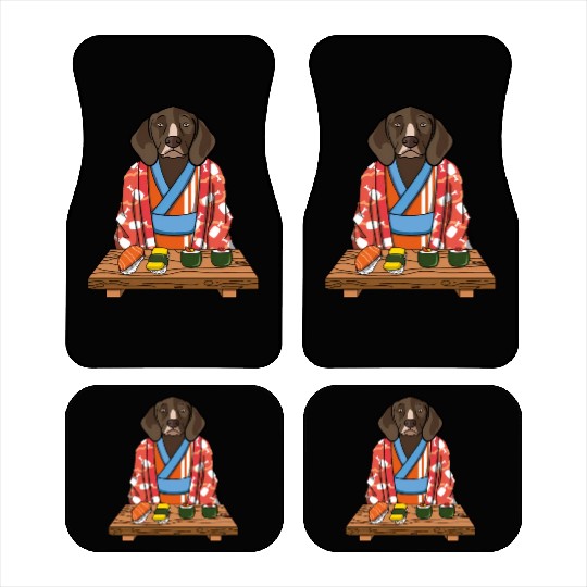 Kawaii Japanese German Shorthaired Pointer Kimono Car Mats