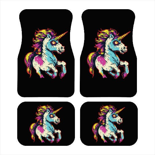 Horror Scary Zombie Unicorn Vintage Car Mats