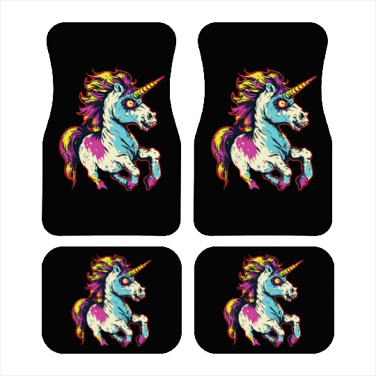 Horror Scary Zombie Unicorn Vintage Car Mats