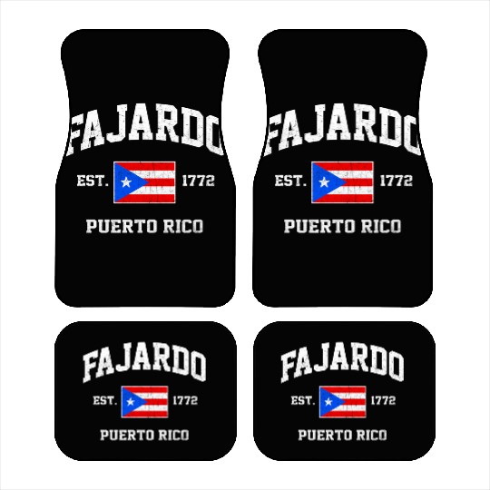 Fajardo Puerto Rico Boricua Flag Athletic Style Car Mats