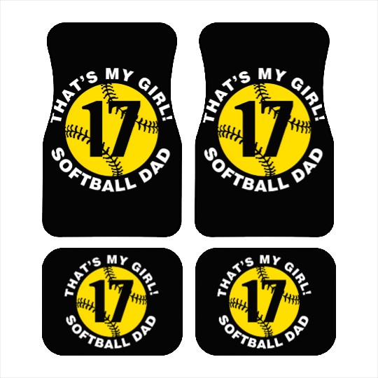 That'S My 17 Softball Dad Father'S Day Fast Pitch Car Mats