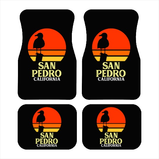 San Pedro California Beach Seagull Car Mats