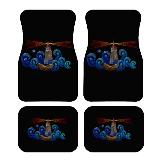 Lighthouse Night y Boat And Sea Nautical Car Mats