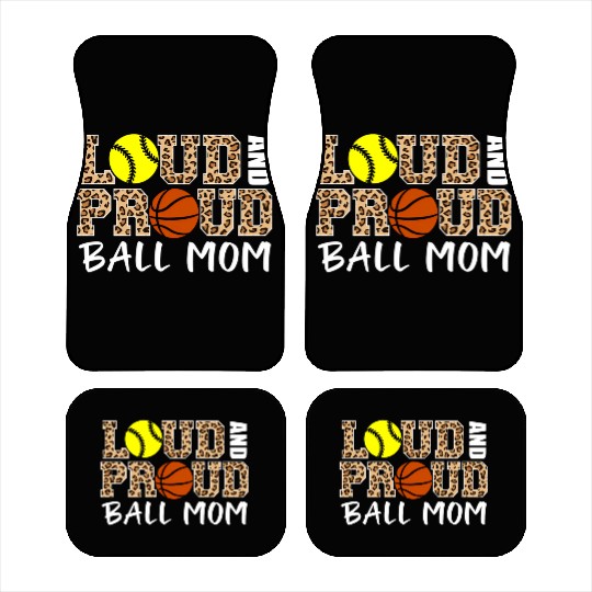 Loud And Proud Ball Mom Leopard Softball Car Mats