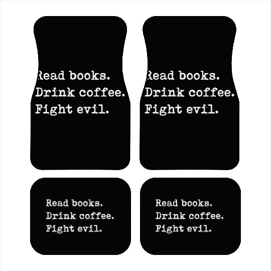 Read Boo Drink Coffee Fight Evil Reading Car Mats
