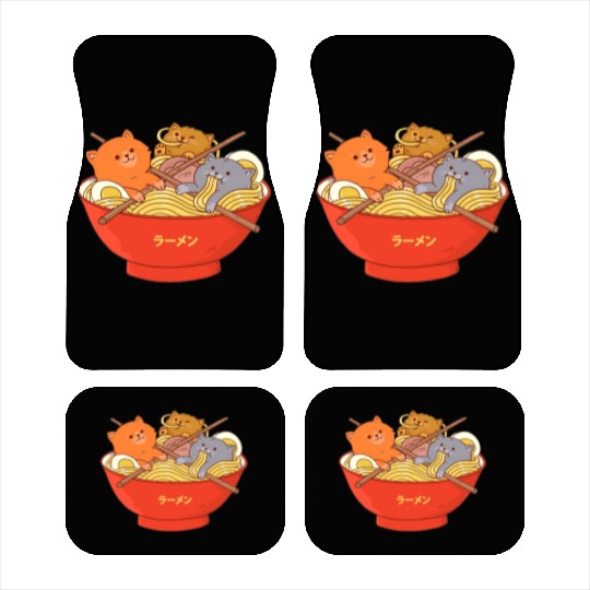 Kawaii Anime Cat Japanese Ramen Noodle Car Mats