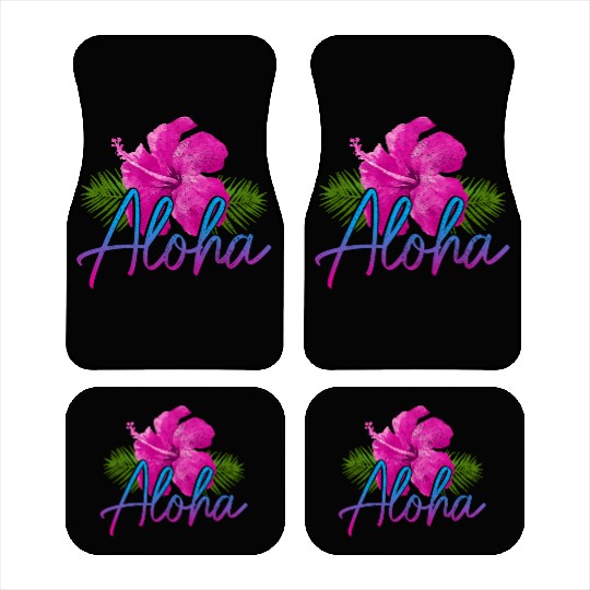 Aloha Hawaiian Islands Hawaii Surf Hibiscus Car Mats