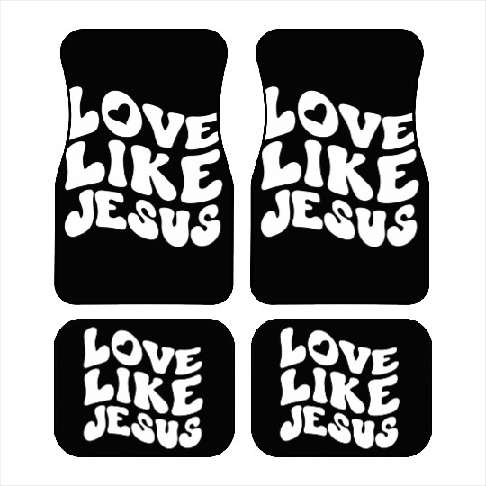 Catholic Christian Love Like Jesus Preppy Groovy Car Mats