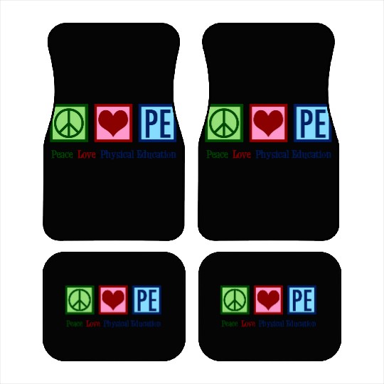 Peace Love Pe Teacher Physical Education Car Mats