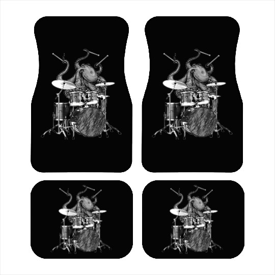 Octopus Playing Drums Drummer Ocean Creature Band Car Mats