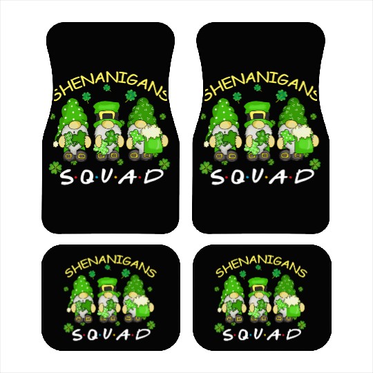 St Patrick'S Day Shenanigans Squad Three Gnomes Car Mats