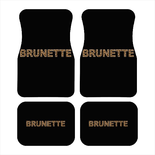 Brunette Leopard Print Bold Text Car Mats