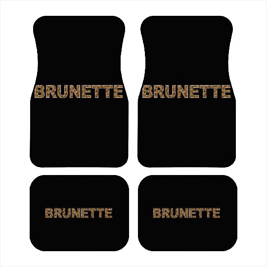 Brunette Leopard Print Bold Text Car Mats