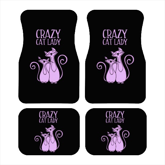 Crazy Cat Lady For Cat Purple Car Mats
