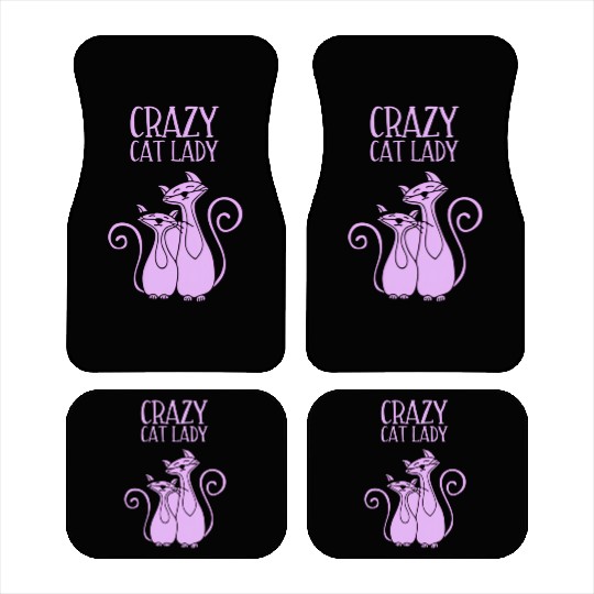 Crazy Cat Lady For Cat Purple Car Mats