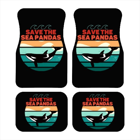 Rescue Killer Whale Orcas Save The Sea Pandas Car Mats