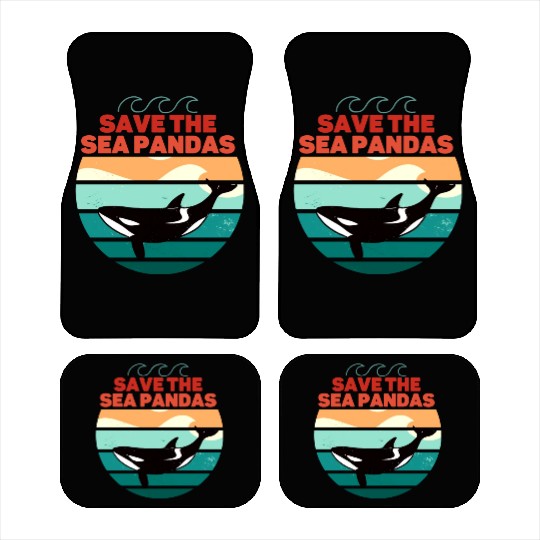 Rescue Killer Whale Orcas Save The Sea Pandas Car Mats