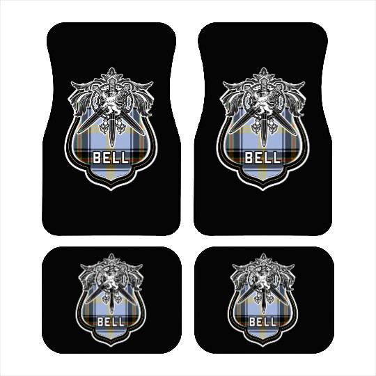 Bell Scottish Clan Family Tartan Lion Sword Name Car Mats