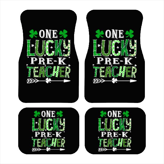St Patrick'S Day One Lucky Pre-K Teacher Shamrock Car Mats