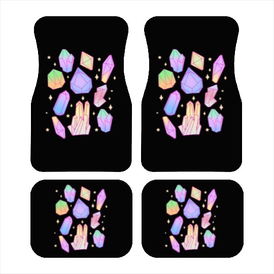 Pastel Goth Magical Crystal Waterfall Kawaii Goth Car Mats