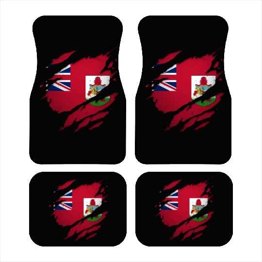 Proud Bermudians Torn Ripped Bermuda Flag Car Mats