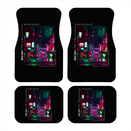 Japanese Cyberpunk Tokyo Streetwear Aesthetic Car Mats