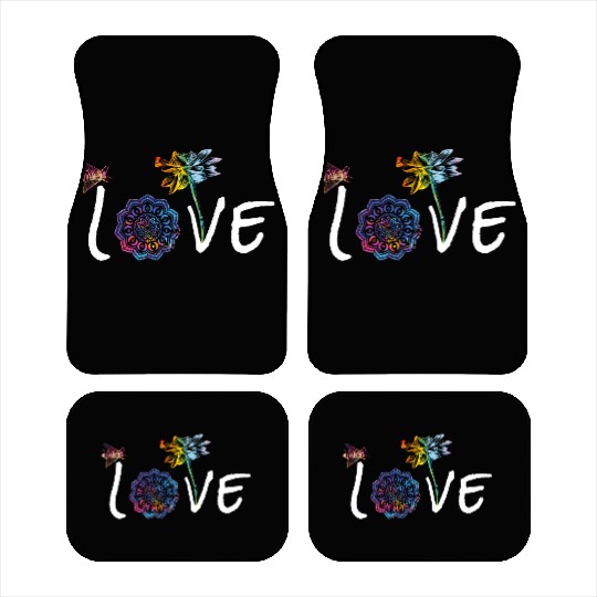 Namaste Love Lotus Bee Peace Meditation Car Mats