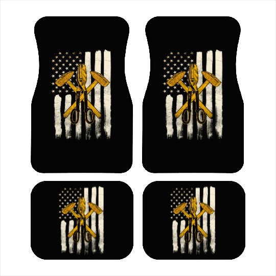 Sheet Metal Worker On Back Of Car Mats