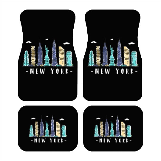 New York City Nyc yline Ny Watercolor Car Mats