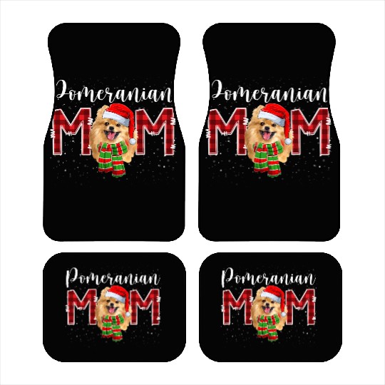 Pomeranian Mom Santa Scarf Plaid Dog Mom Car Mats