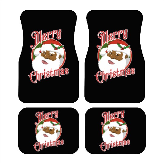 Black Merry African American Santa Claus Car Mats