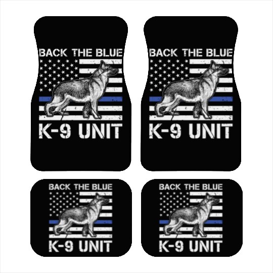 German Shepherd Back The Blue K-9 Unit Police Dogs Car Mats