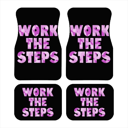 Work the Steps purple camo Car Mats